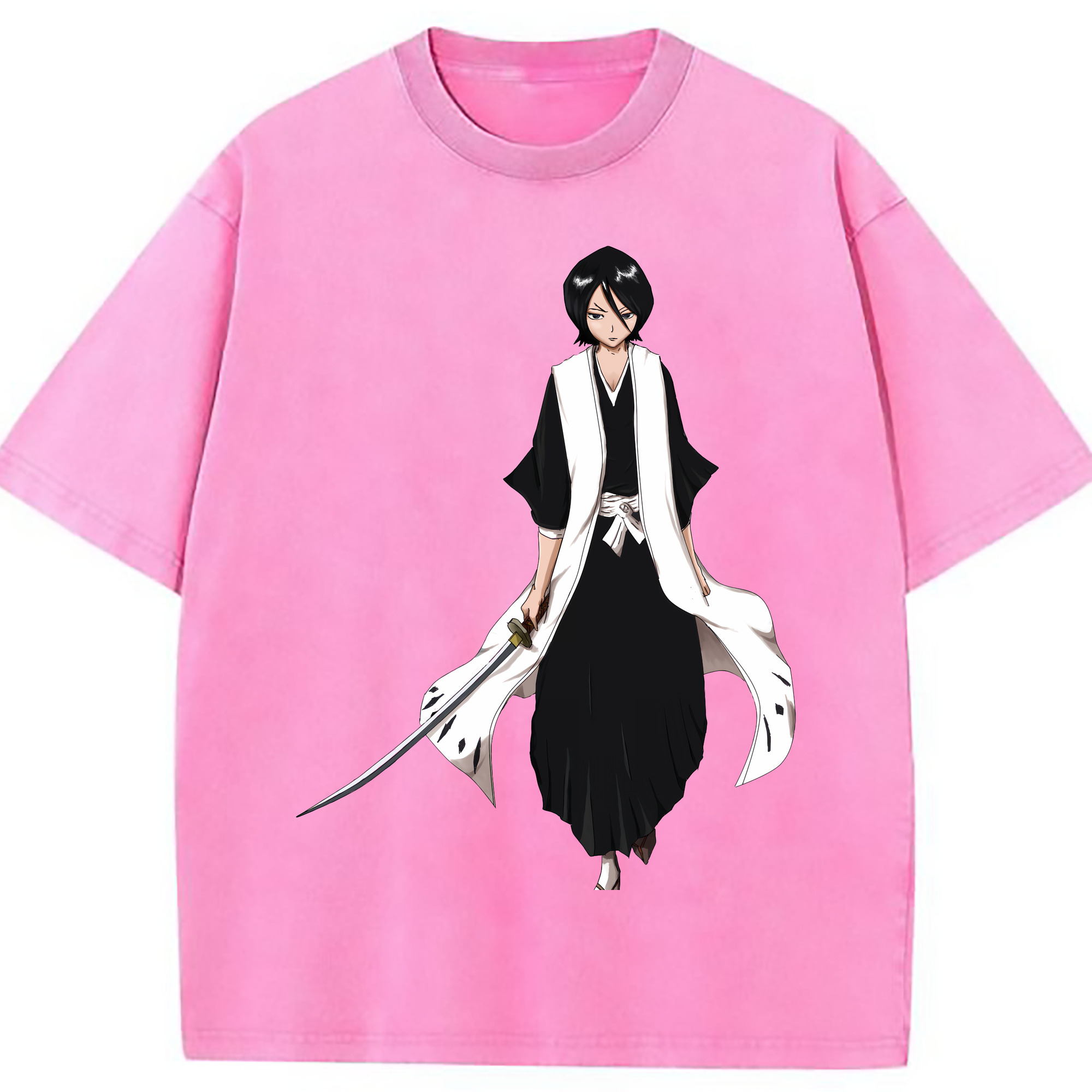 （画像用） ブリーチ 朽木ルキア BLEACH Kuchiki Rukia 綿100% ヴィンテージ風 半袖Tシャツ（フロントプリント）